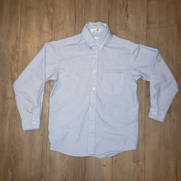 VAN HEUSEN BOYS BLUE OXFORD SHIRT - Size 12 - Picture 1 of 2